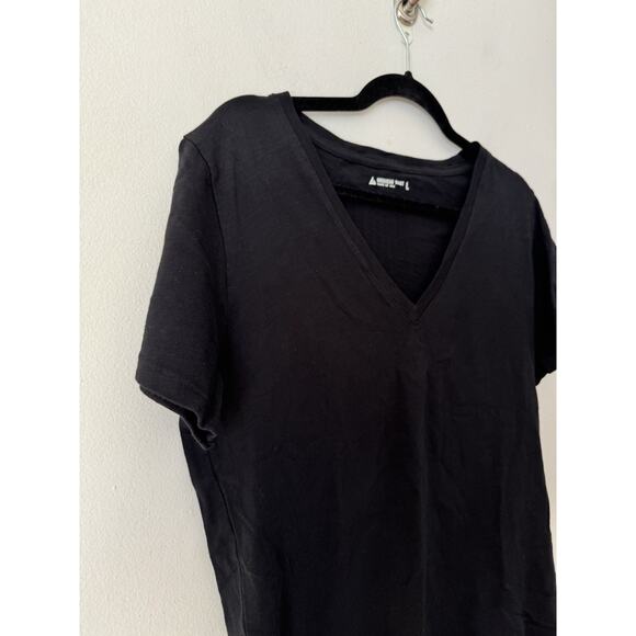 NWOT American Giant Women’s Premium Slub V Neck Tee Black Women’s Size Large - Picture 5 of 7